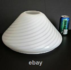 VETRI VENINI Floor Lamp Shade Art Murano Glass Chandelier Swirl White Italy Vtg