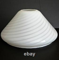 VETRI VENINI Floor Lamp Shade Art Murano Glass Chandelier Swirl White Italy Vtg