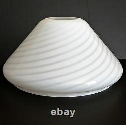 VETRI VENINI Floor Lamp Shade Art Murano Glass Chandelier Swirl White Italy Vtg