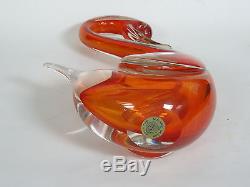 VINTAGE 60's SOMMERSO FORMIA MURANO GLASS SWAN FIGURINE 14.5