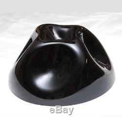 VINTAGE ALFREDO BARBINI Signed Murano Italian Art Glass Black Glass Bowl