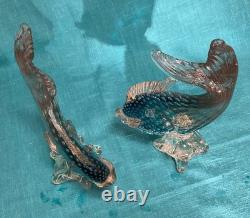 VINTAGE Alfredo Barbini MURANO ART GLASS Two Large FISH SCULPTURES 12