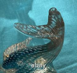 VINTAGE Alfredo Barbini MURANO ART GLASS Two Large FISH SCULPTURES 12
