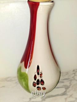 VINTAGE Anzolo Fuga Murano Multicolored Art Glass Vase 13H