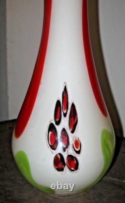 VINTAGE Anzolo Fuga Murano Multicolored Art Glass Vase 13H