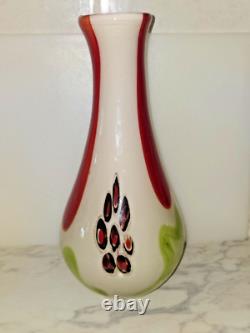 VINTAGE Anzolo Fuga Murano Multicolored Art Glass Vase 13H