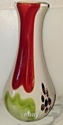 VINTAGE Anzolo Fuga Murano Multicolored Art Glass Vase 13H