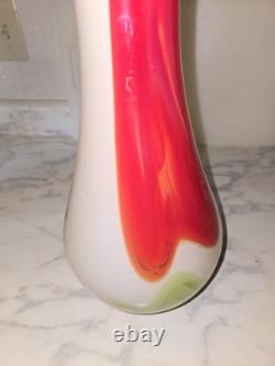 VINTAGE Anzolo Fuga Murano Multicolored Art Glass Vase 13H