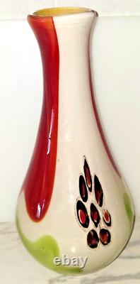 VINTAGE Anzolo Fuga Murano Multicolored Art Glass Vase 13H