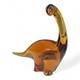 VINTAGE Large 12 Murano Style Clear Amber Glass Apatosaurus Dinosaur RARE