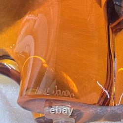 VINTAGE Large 12 Murano Style Clear Amber Glass Apatosaurus Dinosaur RARE