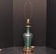 VINTAGE MCM BAROVIER & TOSO MURANO Green ART GLASS LAMP SWIRLD Silver FLECK