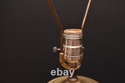 VINTAGE MCM BAROVIER & TOSO MURANO Green ART GLASS LAMP SWIRLD Silver FLECK