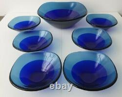 VINTAGE MCM VISTOSI MURANO GLASS DESSERT SET sottsass kartell panton dansk