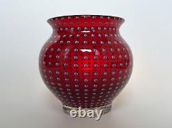 VINTAGE / MID CENTURY 1960's MURANO style GLASS ART VASE / BLOWN glass vase