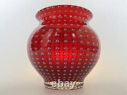 VINTAGE / MID CENTURY 1960's MURANO style GLASS ART VASE / BLOWN glass vase