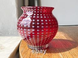 VINTAGE / MID CENTURY 1960's MURANO style GLASS ART VASE / BLOWN glass vase