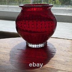 VINTAGE / MID CENTURY 1960's MURANO style GLASS ART VASE / BLOWN glass vase