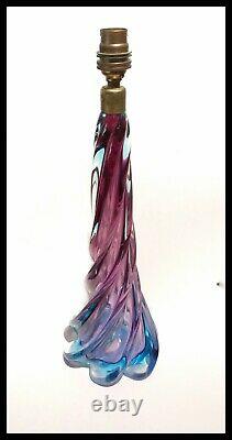 VINTAGE MID CENTURY MURANO GLASS SOMMERSO LAMP BASE 50s 60s original fitting