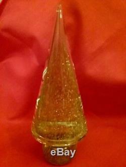 VINTAGE MURANO Art Italy Glass Cone Christmas Tree 8 gold dust