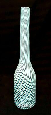 VINTAGE MURANO FRATELLI TOSO A CANNE 14.5 ART GLASS VASE WithLABEL