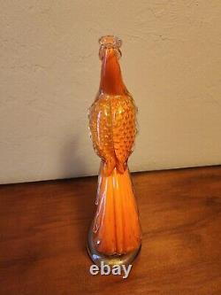 VINTAGE MURANO GLASS ALFREDO BARBINI WING VASE BOWL & BIRD OF PARADISE Orange