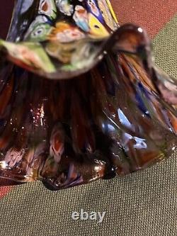 VINTAGE MURANO GLASS AMBER MILLEFIORI 6 INCH LILY LAMP SHADE 4 Avail Sold Each