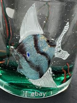 VINTAGE MURANO GLASS BLOCK AQUARIUM Mini Vase CENEDESE BARBINI 3.5 X 3.25