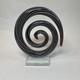 VINTAGE MURANO GLASS Hand Blown Swirl On Lucite, Abstract Spiral Art, Black, Gray