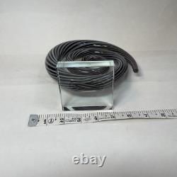 VINTAGE MURANO GLASS Hand Blown Swirl On Lucite, Abstract Spiral Art, Black, Gray