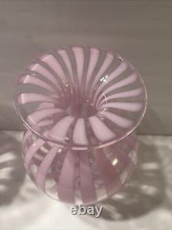 VINTAGE MURANO GLASS PINk SWIRL DECANTER ITALIAN 16 Oz