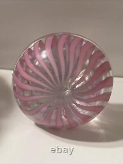 VINTAGE MURANO GLASS PINk SWIRL DECANTER ITALIAN 16 Oz