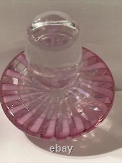 VINTAGE MURANO GLASS PINk SWIRL DECANTER ITALIAN 16 Oz