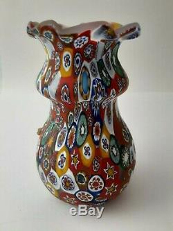 VINTAGE MURANO MILLEFIORI ART GLASS VASE 5.3 x 3.3 PERFECT