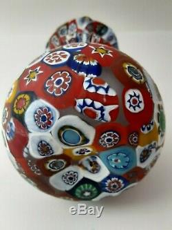 VINTAGE MURANO MILLEFIORI ART GLASS VASE 5.3 x 3.3 PERFECT