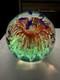 VINTAGE MURANO STYLE ROUND HAND BLOWN ART GLASS FISH AQUARIUM PAPERWEIGHT 7.5lbs