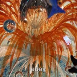 VINTAGE MURANO STYLE ROUND HAND BLOWN ART GLASS FISH AQUARIUM PAPERWEIGHT 7.5lbs