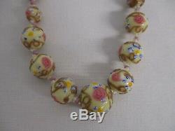 VINTAGE MURANO WEDDING CAKE ART GLASS BEAD NECKLACE with EARRINGS 16