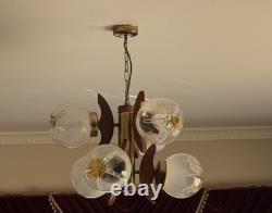 VINTAGE Mazzega Murano Glass& Teak Luster X2 Circa 70s-80s Excellent condition