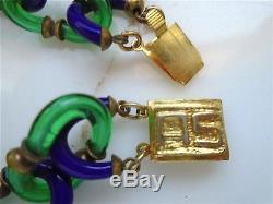 VINTAGE Murano signed Archimede SEGUSO for CHANEL tiny glass chain link NECKLACE