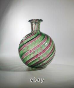 VINTAGE RARE 1960s FRATELLI TOSO MURANO A CANNE ART GLASS BOTTLE VASE