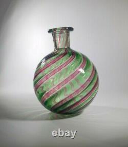 VINTAGE RARE 1960s FRATELLI TOSO MURANO A CANNE ART GLASS BOTTLE VASE