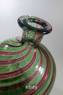 VINTAGE RARE 1960s FRATELLI TOSO MURANO A CANNE ART GLASS BOTTLE VASE