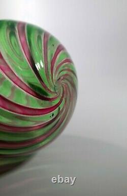 VINTAGE RARE 1960s FRATELLI TOSO MURANO A CANNE ART GLASS BOTTLE VASE