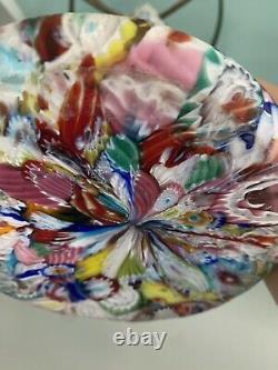 VINTAGE Tall Murano Glass Lamp- MILLEFIORI 16 Tall X 9 Wide X 6 Base NICE