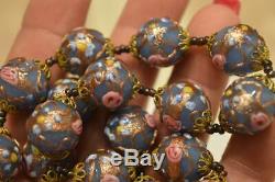 VINTAGE VENETIAN MURANO GLASS WEDDING CAKE NECKLACE with RARE MATCHING EARRINGS