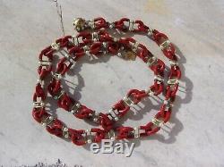 VINTAGE Venetian Murano A. Seguso for Chanel unsigned red glass necklace chain