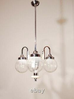 VINTAGE italian LAMP CHANDELIER Murano Glass DESIGN LIGHTING 1970 Space Age MCM