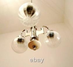 VINTAGE italian LAMP CHANDELIER Murano Glass DESIGN LIGHTING 1970 Space Age MCM