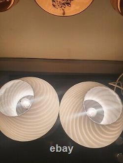 VIntage Formia Vetri di Murano mushroom swirl Italian Glass lamps STUNNING